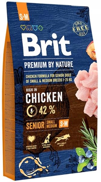 Levně Krmivo Brit Premium by Nature Senior S+m 8kg