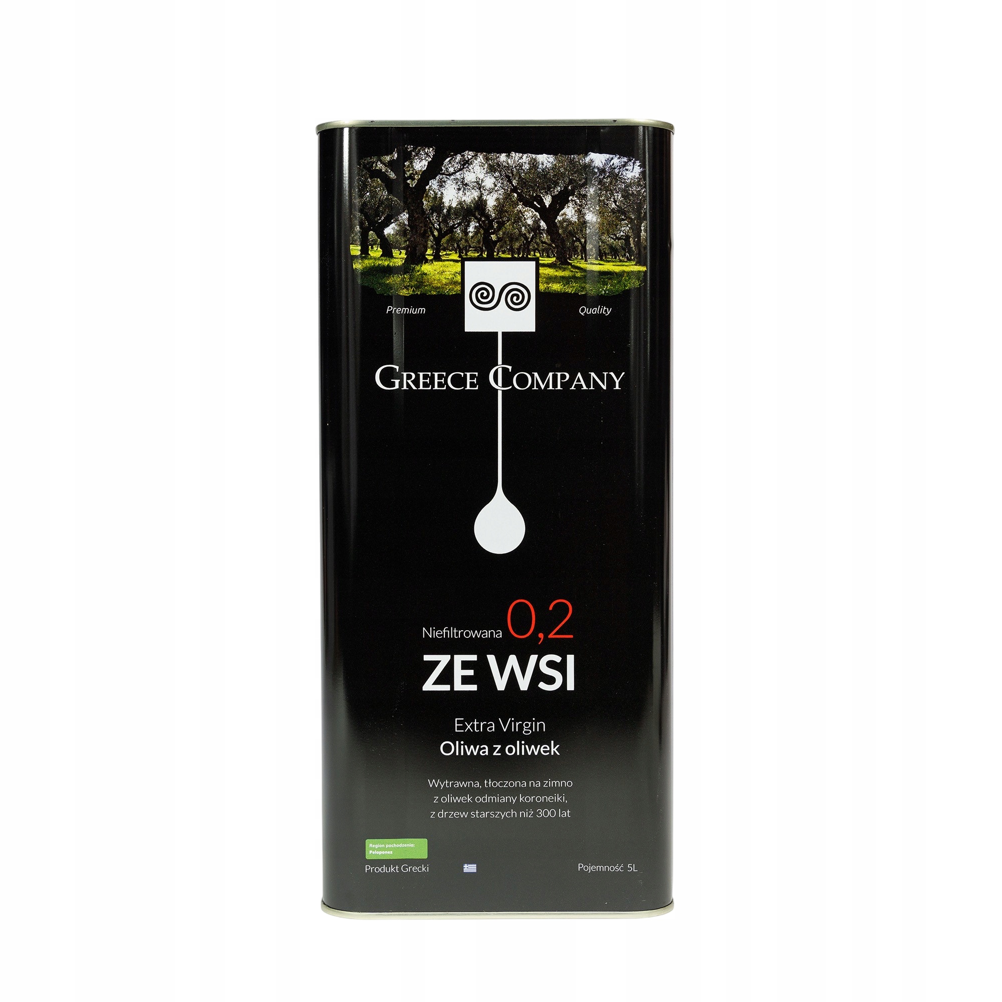 Oliwa z oliwek Ze Wsi niefiltrowana Extra Virgin wytrawna 0.2% 5 L