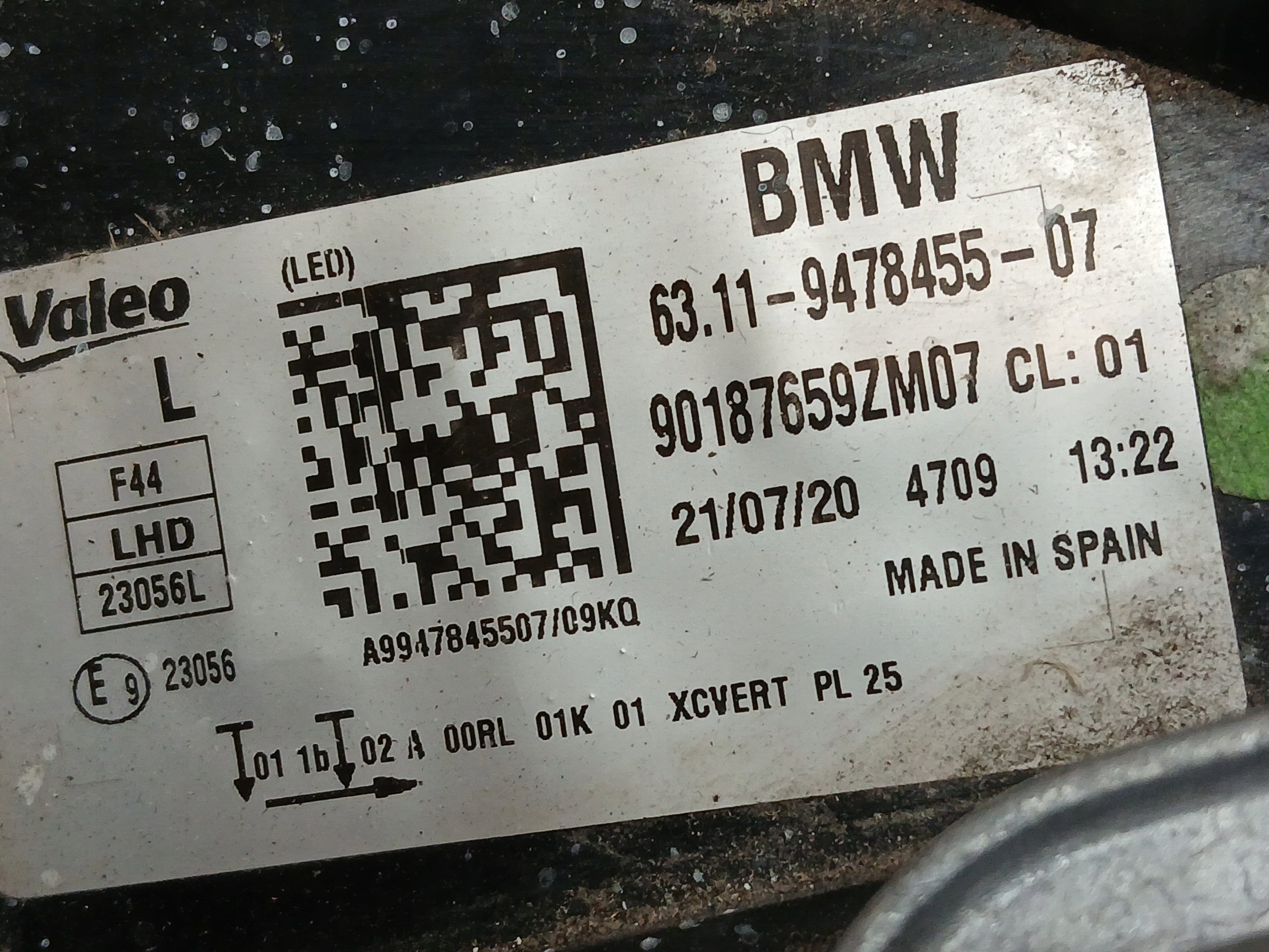 light front left BMW 2 F44 GRAN COUPE FULL LED 9478455-07