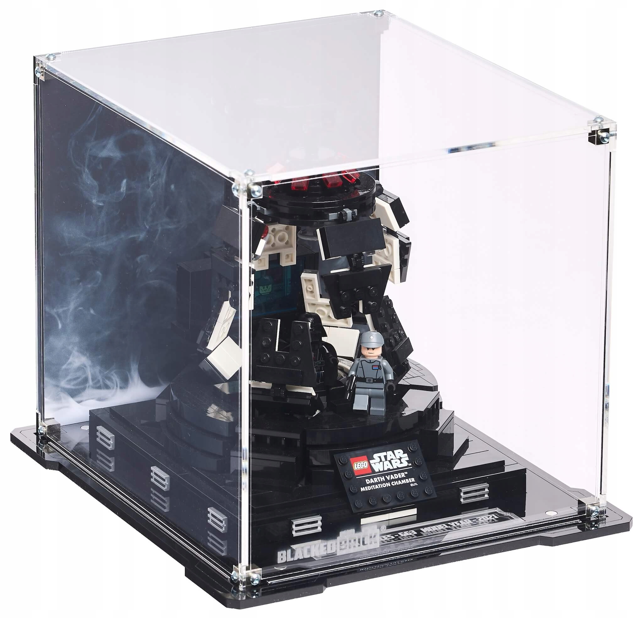 Vitrína s pozadím Blacked Brick pro Lego 75296 Star Wars Komnata Dartha Vadera