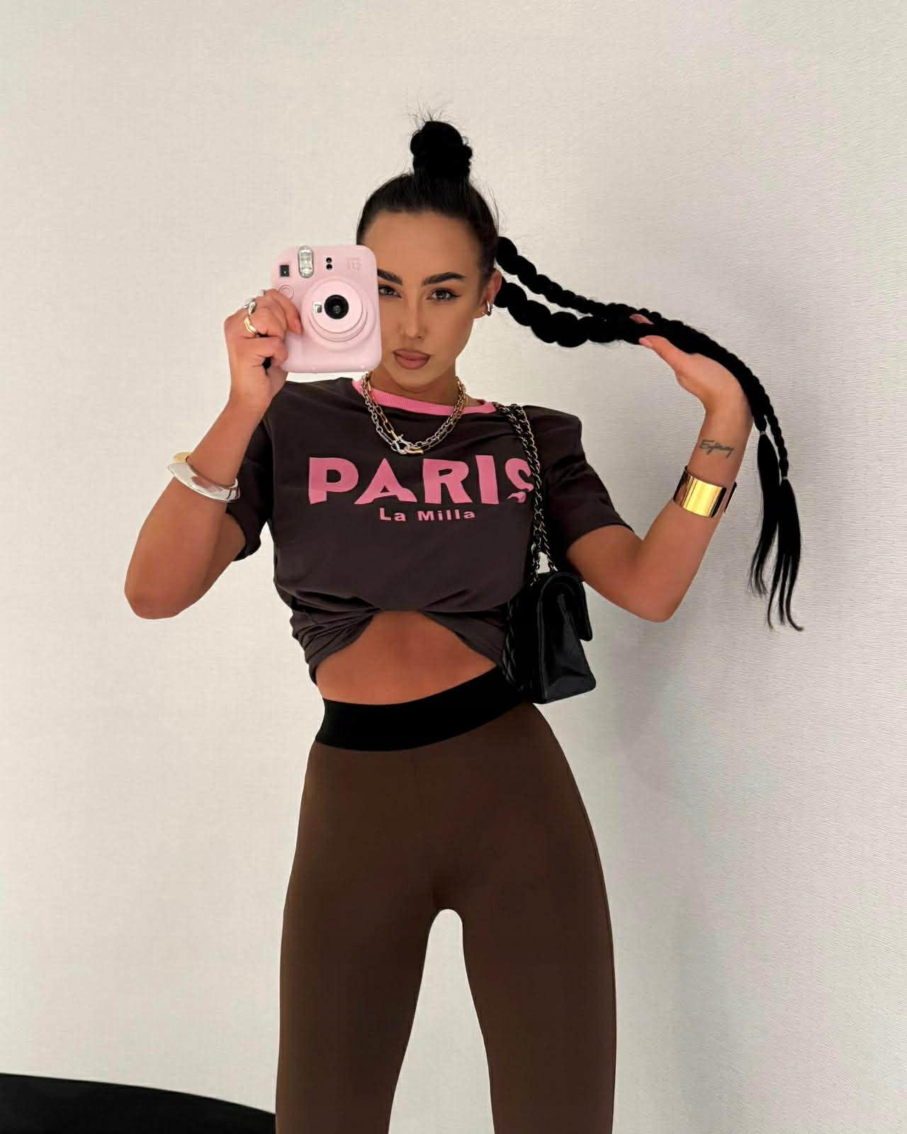Mikina T-shirt Paris Čokoláda/růžová La Milla