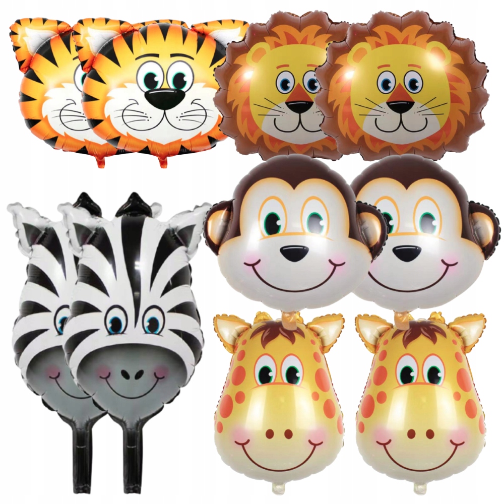 

Balony Foliowe Zwierzęta 10 Sztuk Balonowe Zoo
