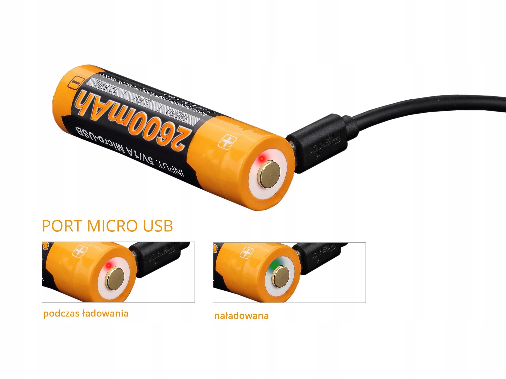 

Akumulator Fenix Usb ARB-L18U (18650 2600 mAh 3,6