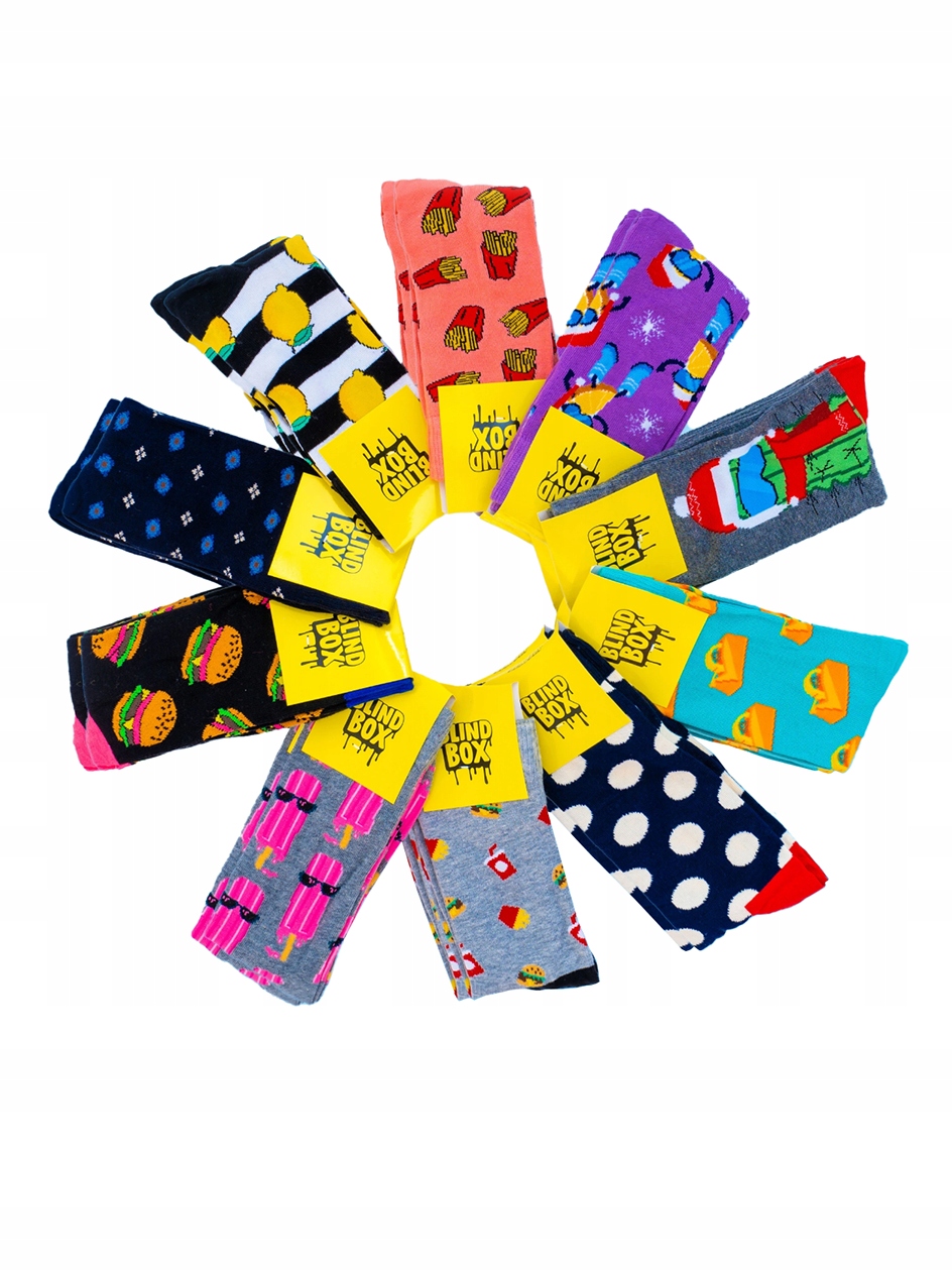 Kolorowe Skarpety 10 Par Blind Box Różne Wzory