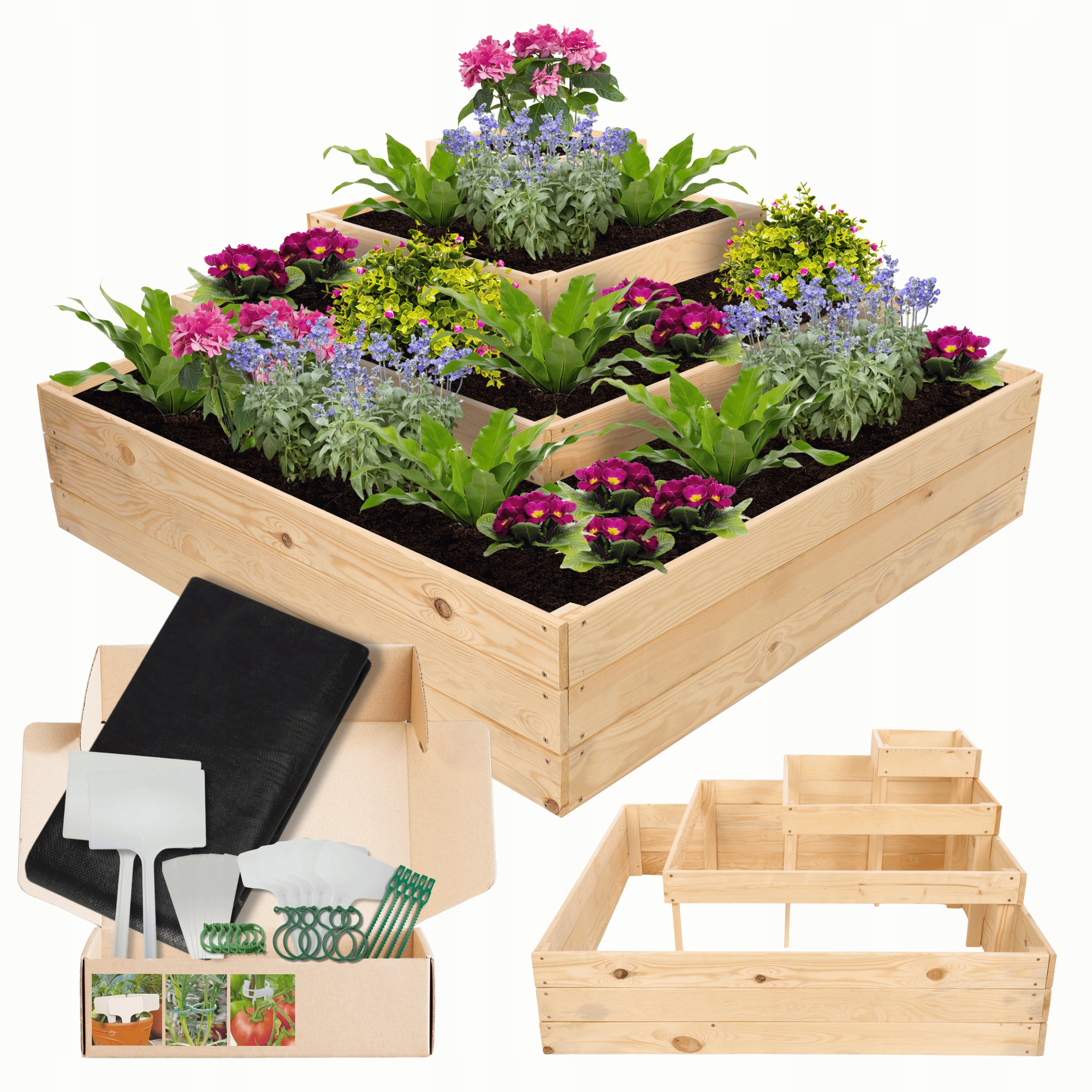 Zeleninová Zahrada dřevěná rohová skříň bylinkový záhon patrová kaskádová 54x120x120