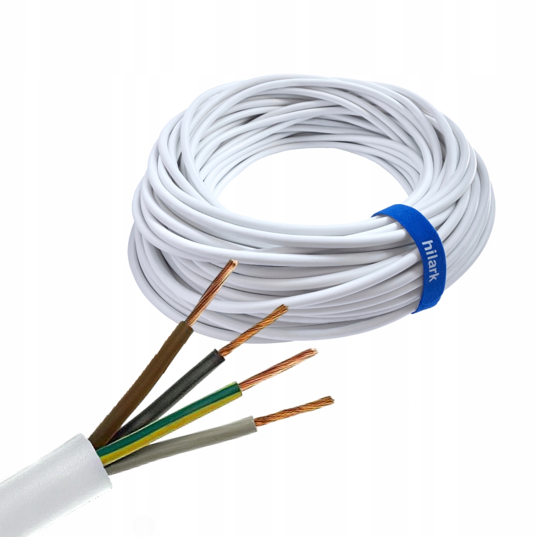 Kábel H05VV-F 4x1,5 Polwinit Owy predlžovací kábel Linka cl 5 biely 50 m