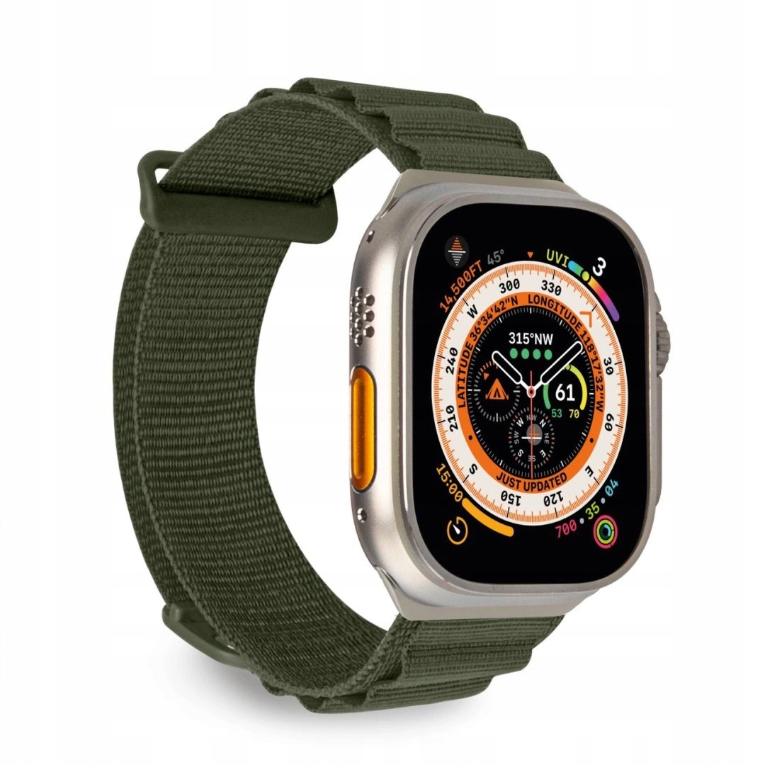 Pasek nylonowy Puro Extreme do Apple Watch 42 44 45 49 mm ciemnozie