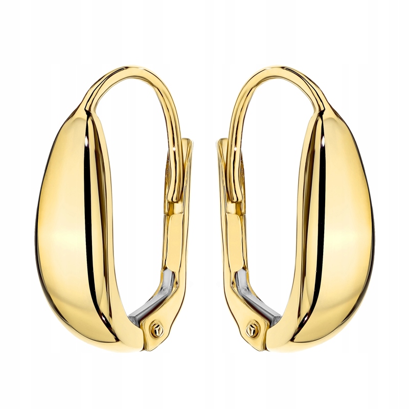 Zlaté Náušnice Dámské pr. 585 Klasické Hladké anglické slzy 14k