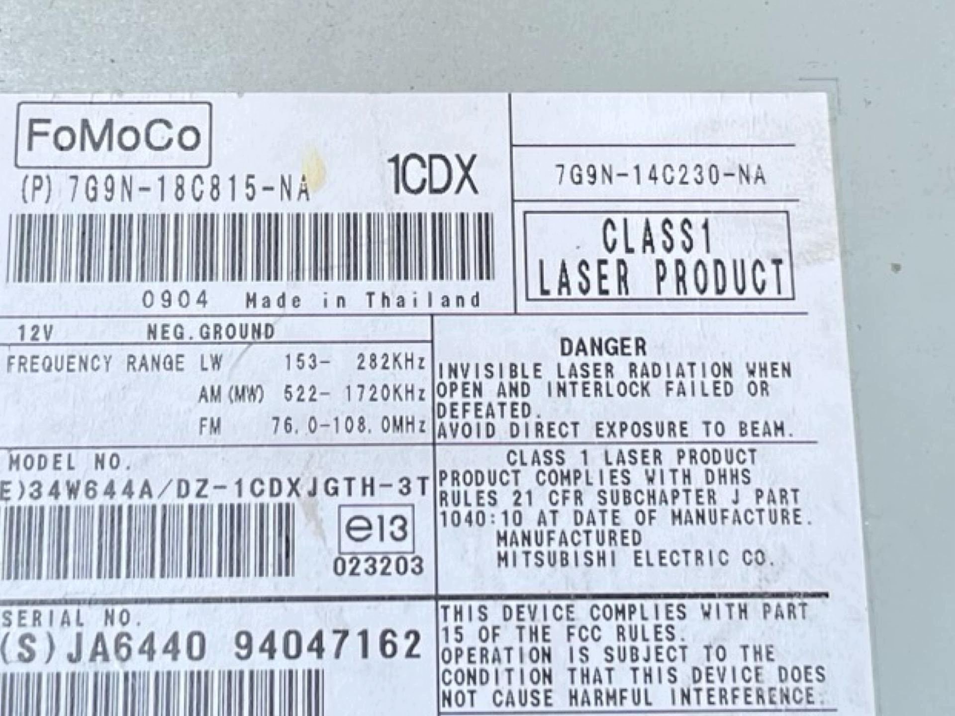 Radio auto Land Rover Freelander 2 2009 6H52-18845-AC
