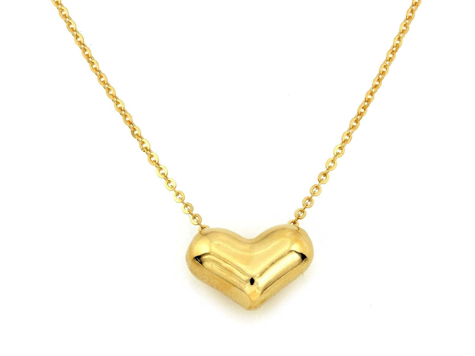 Zlatý náhrdelník 585 s nafukovacím srdcem 44 cm, srdíčko 1.52 g