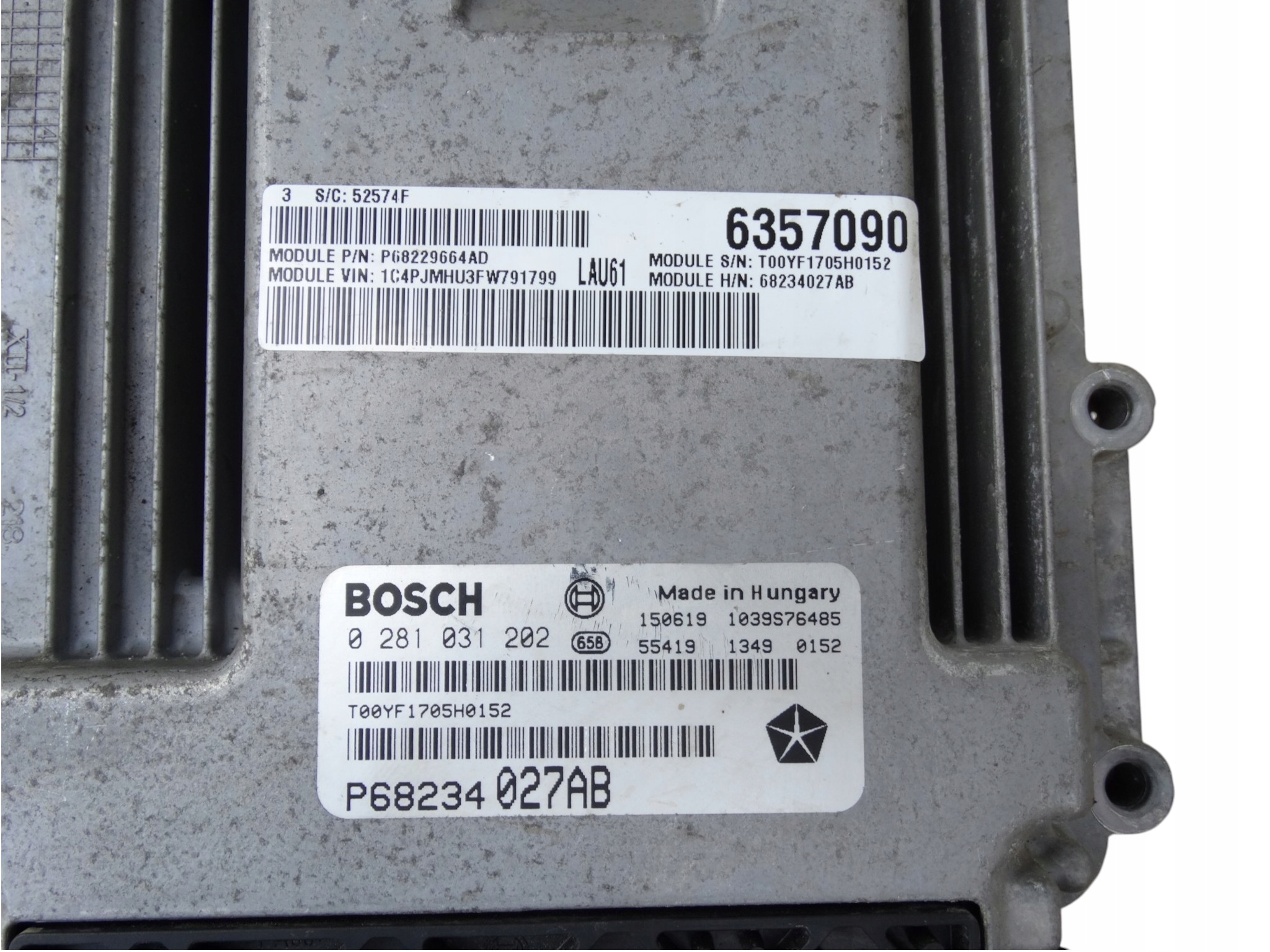 computer control unit of the engine 68234027AB JEEP CHEROKEE V KL 2.2 CRD 4X4