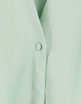 SATYNOWA ZIELONA KOSZULA DAMSKA KLASYCZNA 44 1DUQ Rękaw długi rękaw