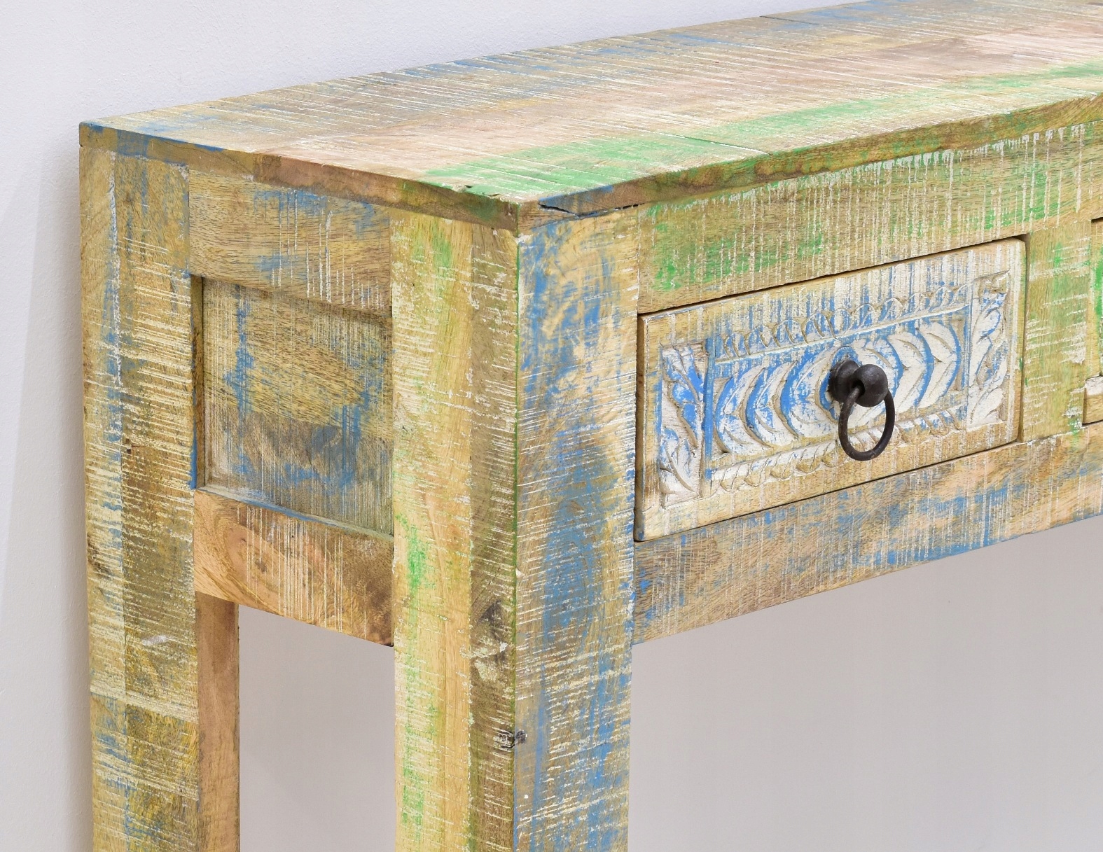 Konsola kolonialna indyjska lite drewno mango przecierana shabby chic Liczba szuflad więcej niż 2