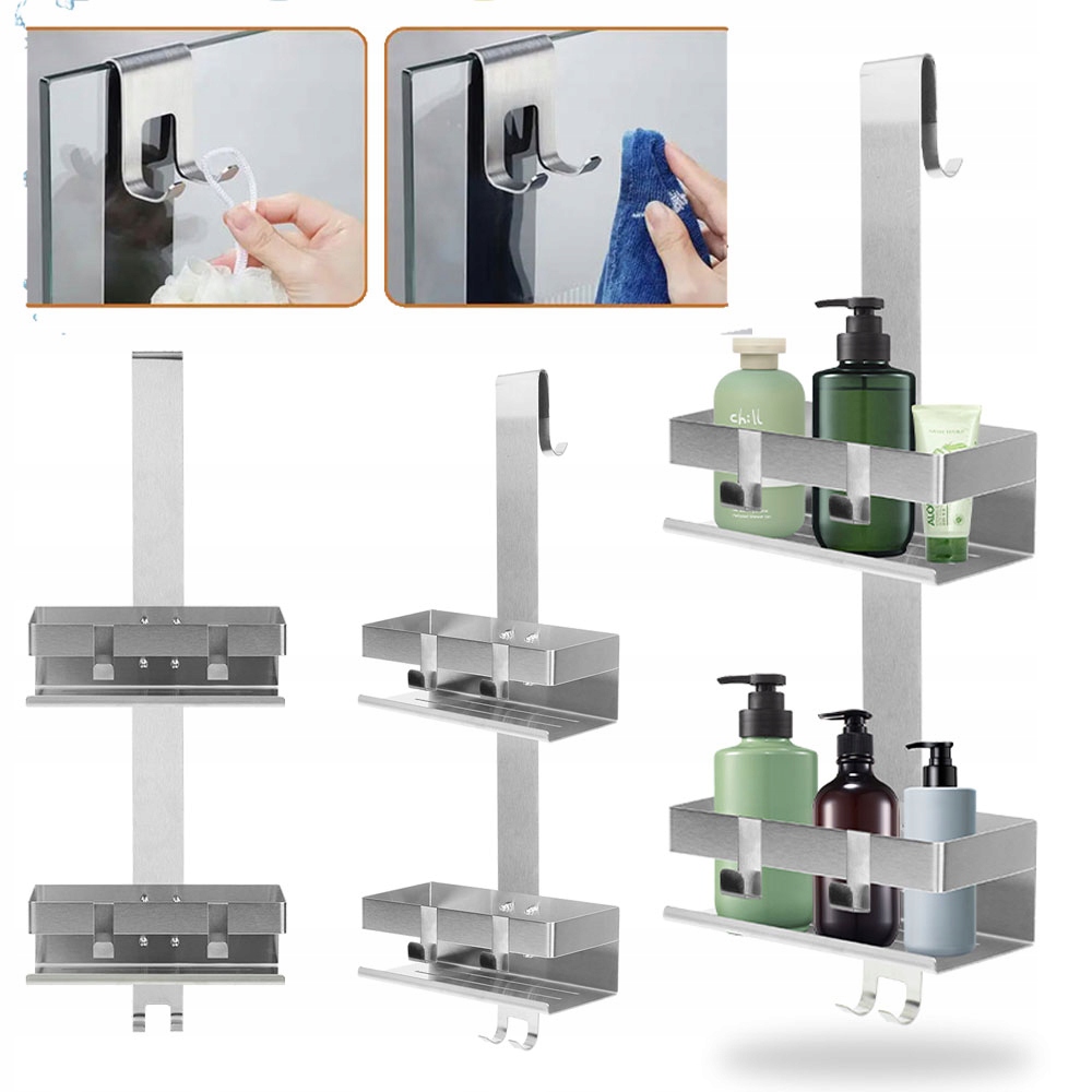 Závěsný Sprchový Organizér 2 Police Nerezová Ocel Do Kuchyně, Koupelny