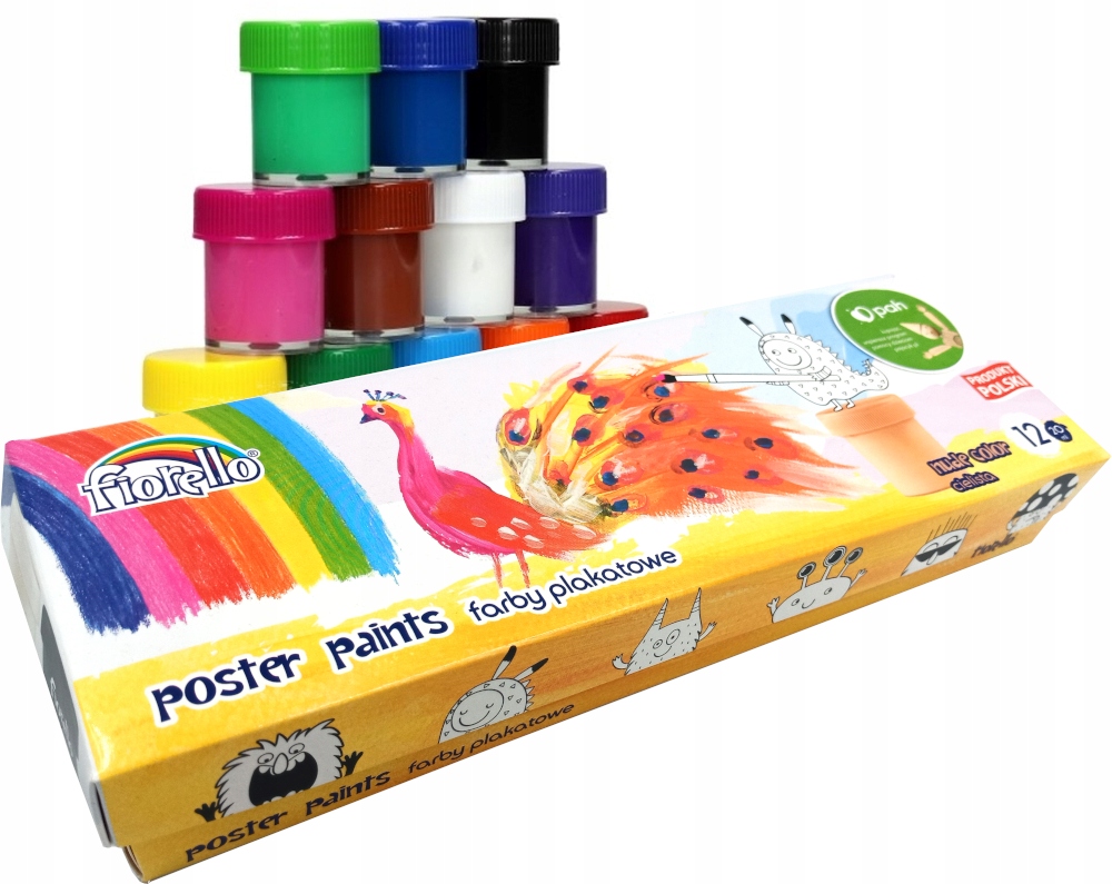 FARBKI FARBY PLAKATOWE FIORELLO 20ml x 12 kolorów