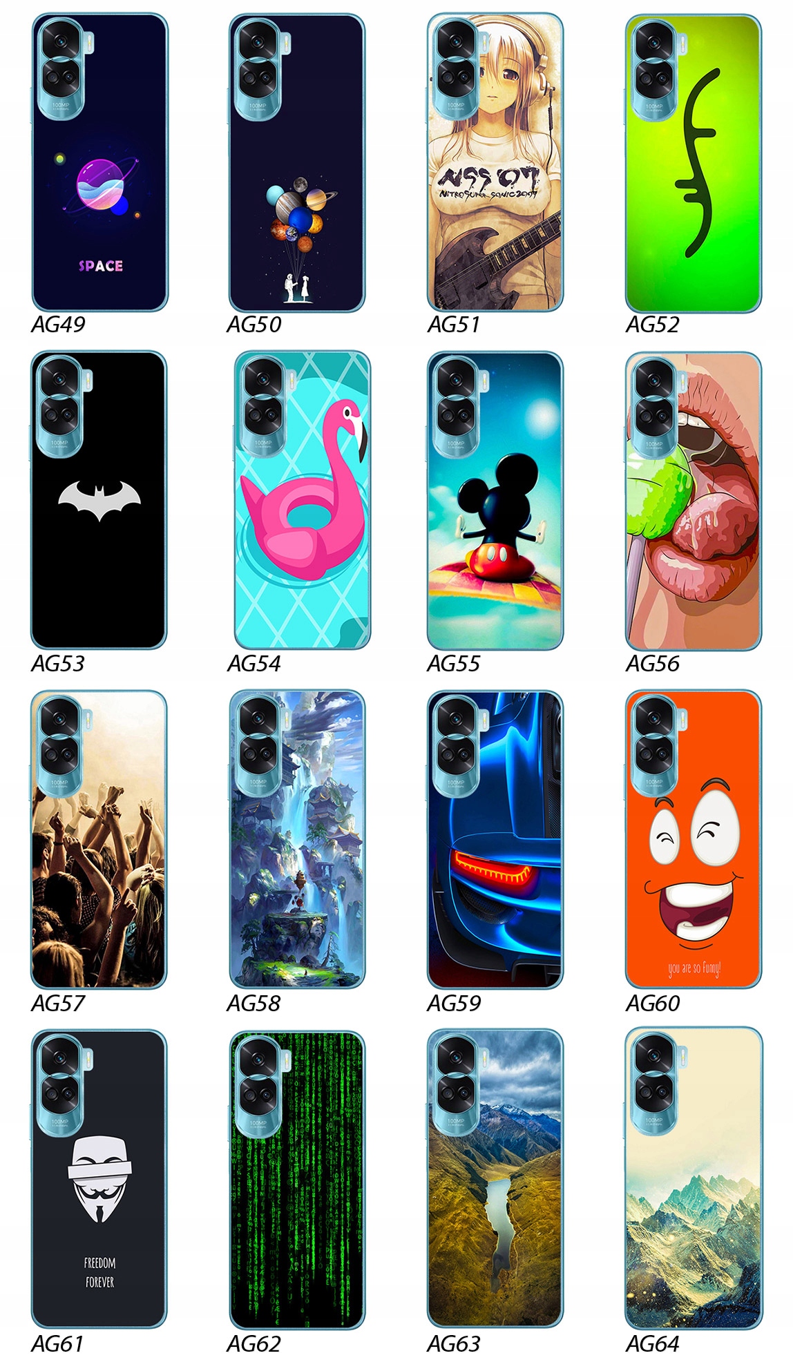 ETUI PLECKI FOTO Case OBUDOWA Pokrowiec WZORY SZKŁO do Honor 90 Lite 5G Marka Inna