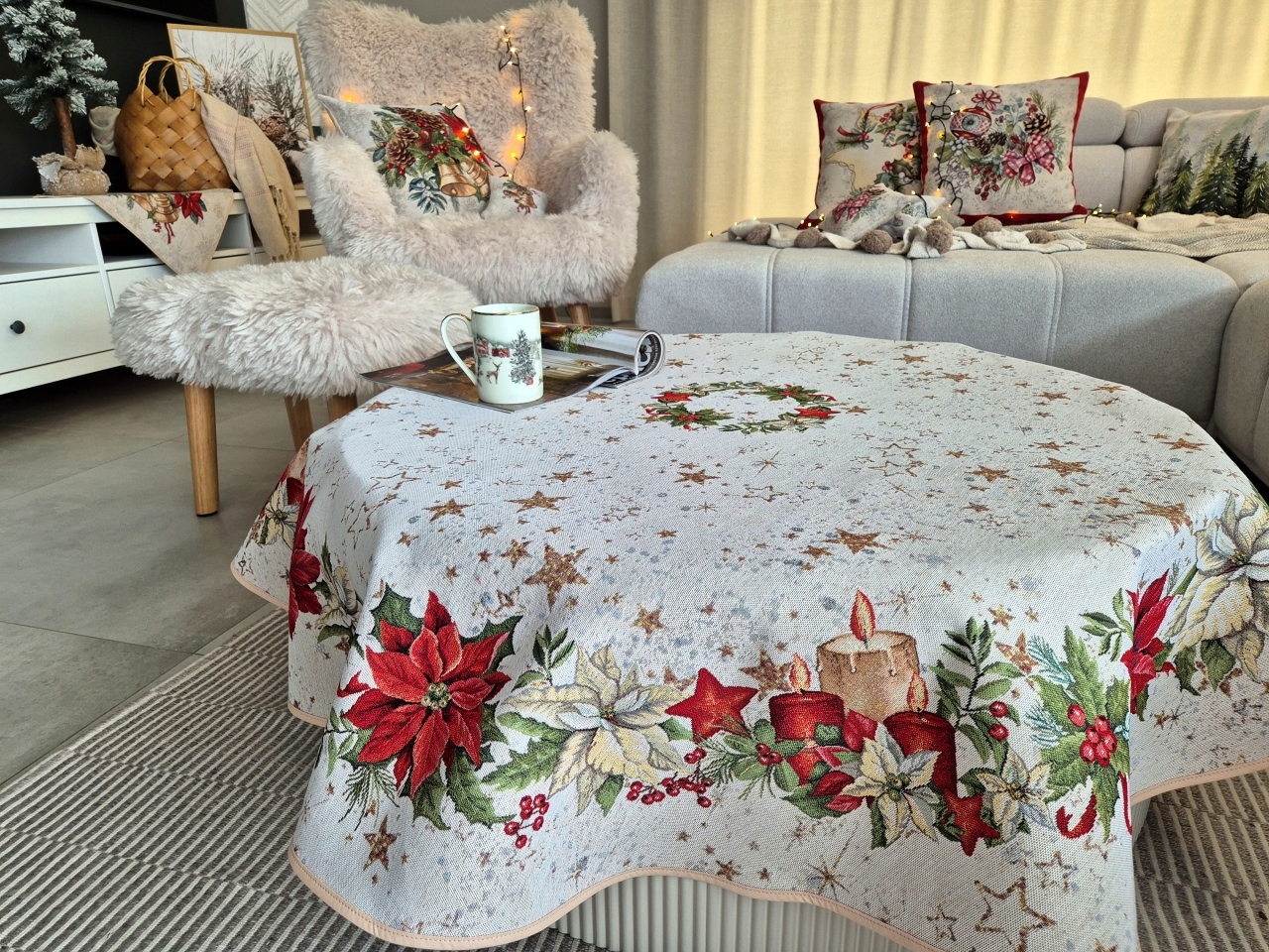 140-cm-Ubrus-kulaty-vanocni-gobelinovy-silny-material-Stav-baleni-originalni