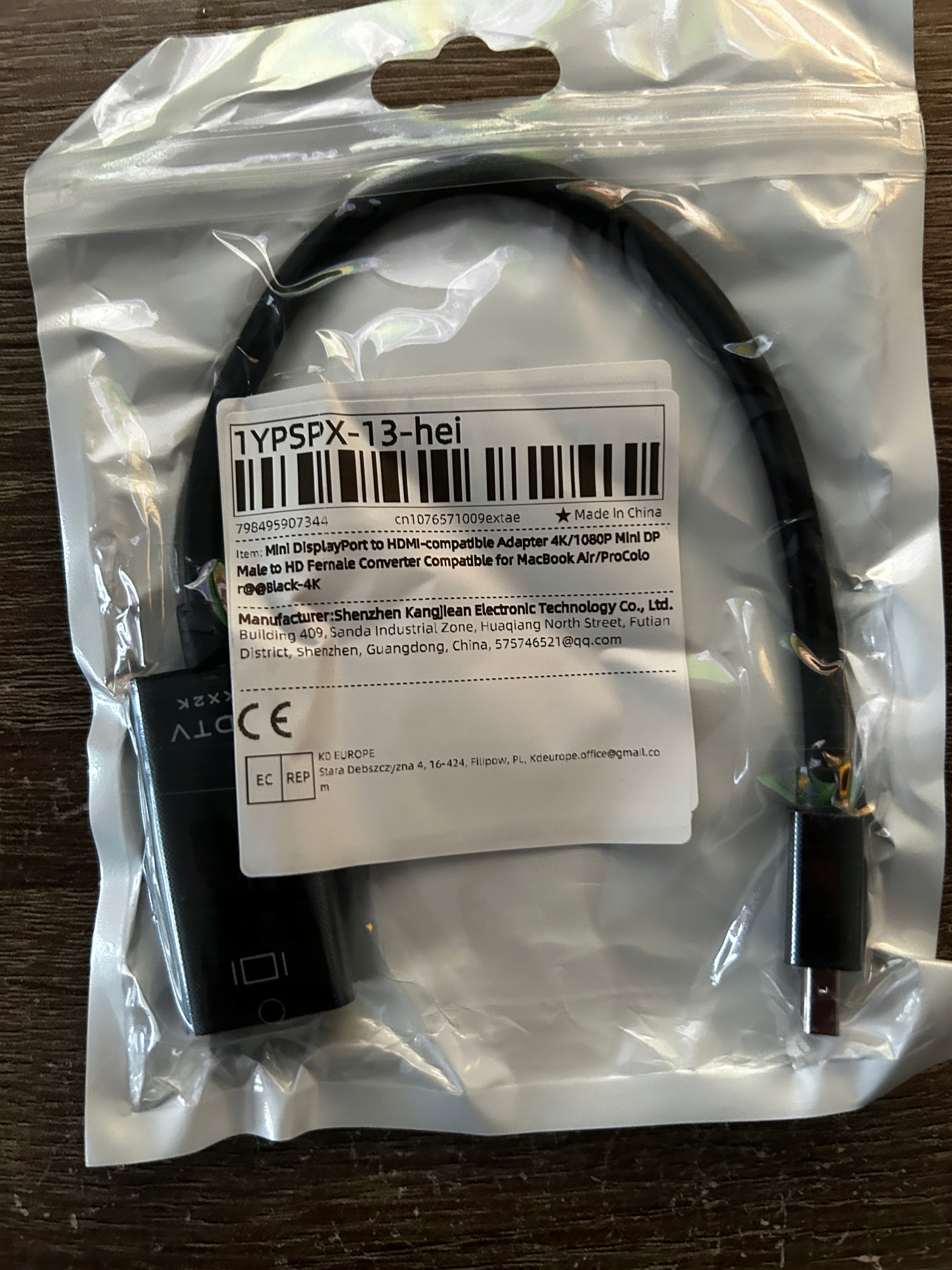 KABEL PRZEWÓD ADAPTER PRZEJŚCIÓWKA MINI DISPLAYPORT DP DO HDMI FHD 60Hz 4K