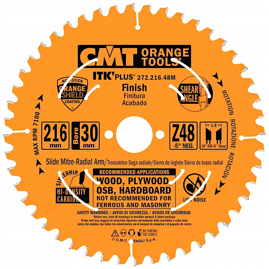 

Cmt Tarcza pilarska do drewna sklejki 216x30mm 48z