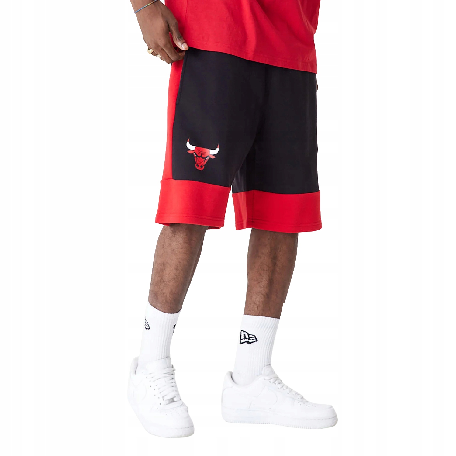 Pánské Bavlna červené Kraťasy New Era Nba Colour Block Short Bulls [L]