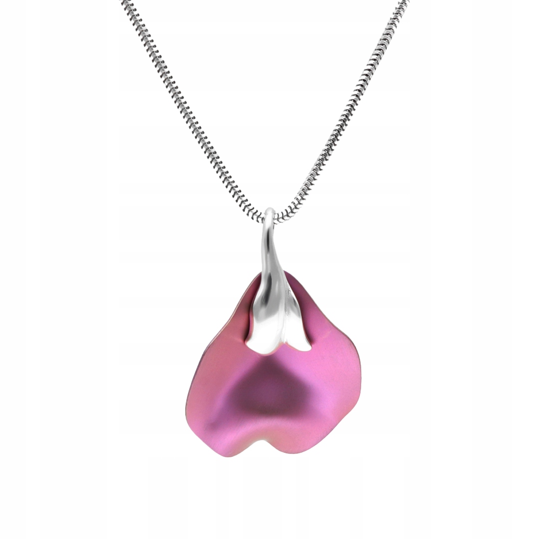 Přívěsek květ fialový titan stříbro