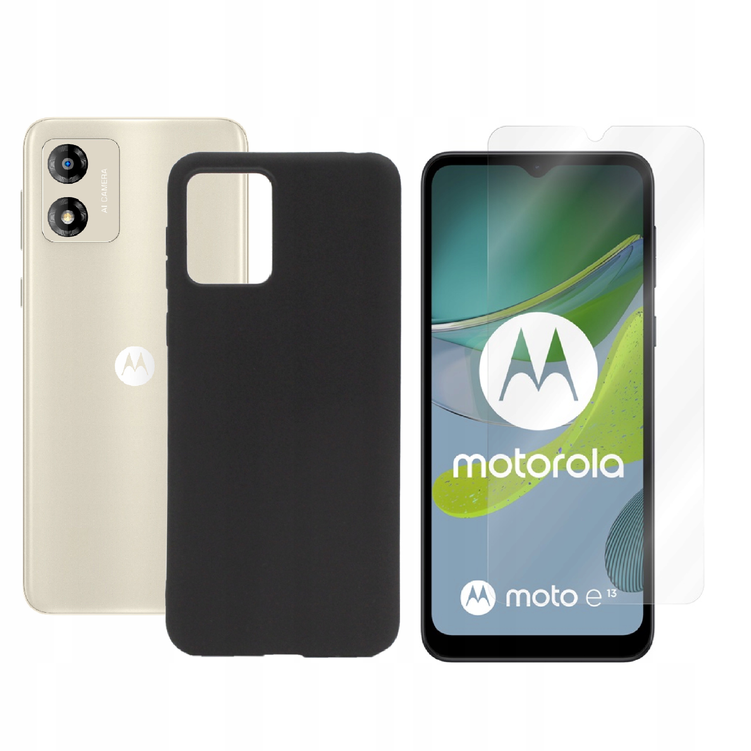 

Etui Jelly do Motorola moto e13 czarne Matt+szkło