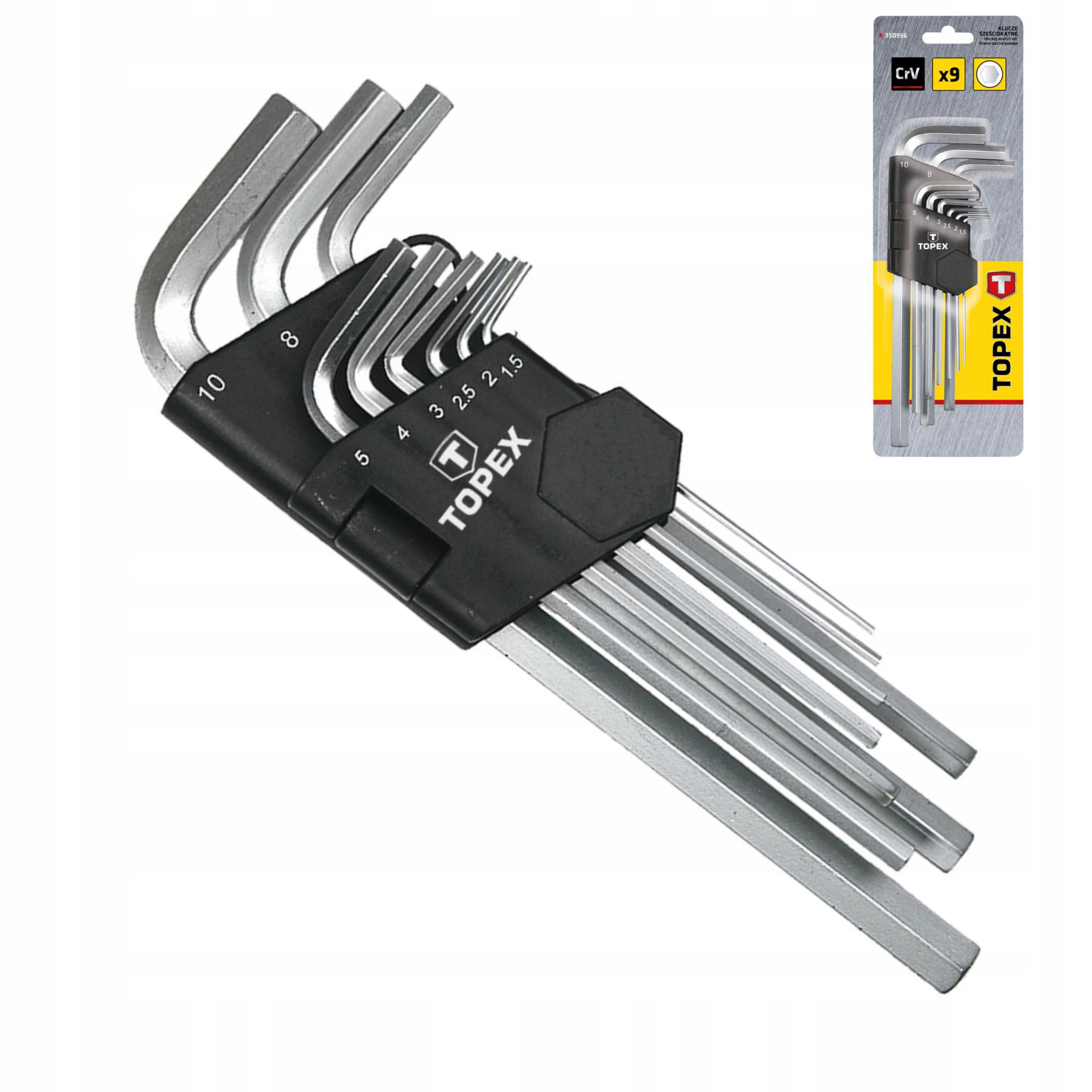 

Klucze Sześciokątne Topex 1.5-10 MM, Zestaw 9 Szt.
