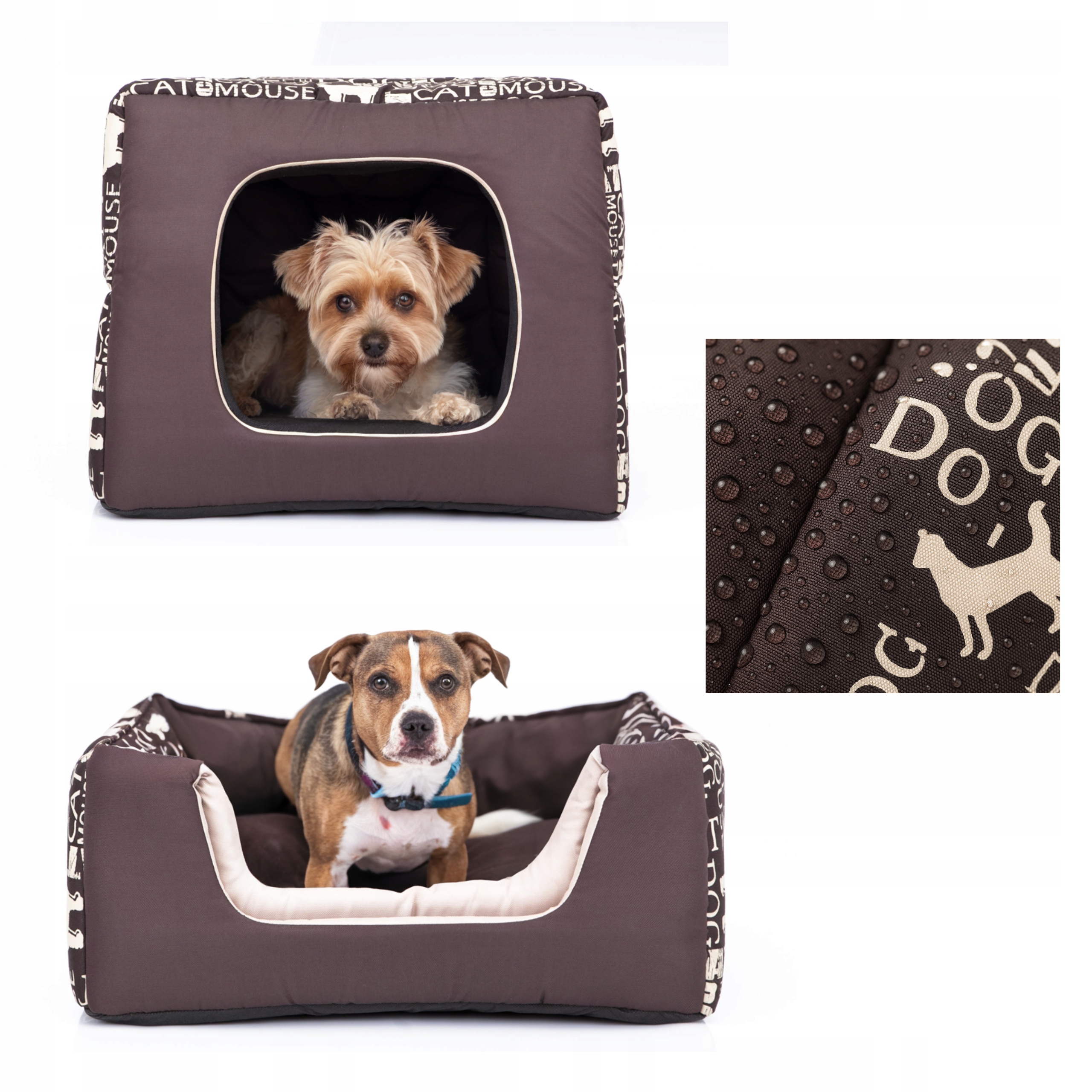 Pelíšek a bouda v jednom, 2v1 Pohovka Kotec Skládací postel pro psa 45x45 cm