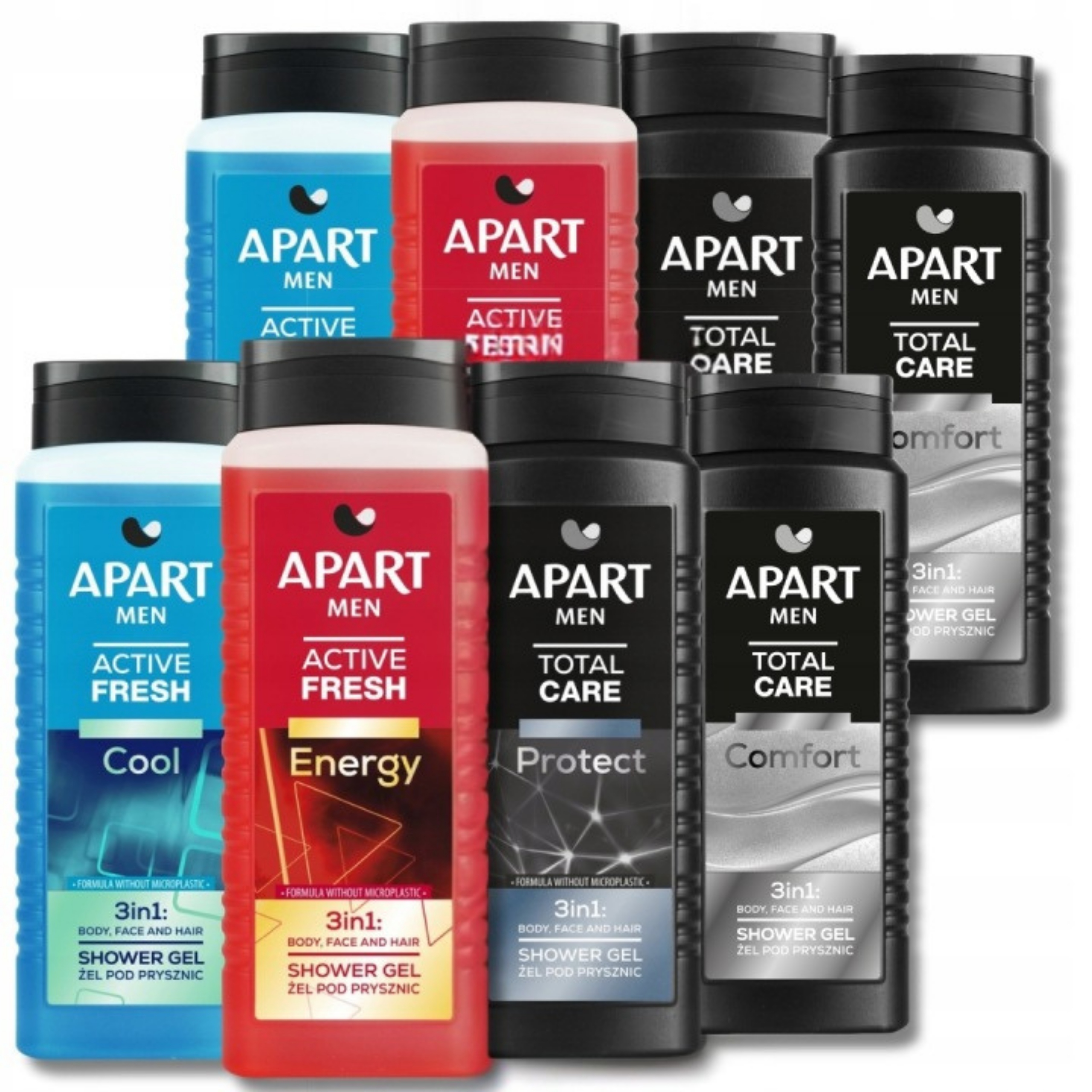 Apart sprchový gel Pánský 3v1 Mix Sada 8x500