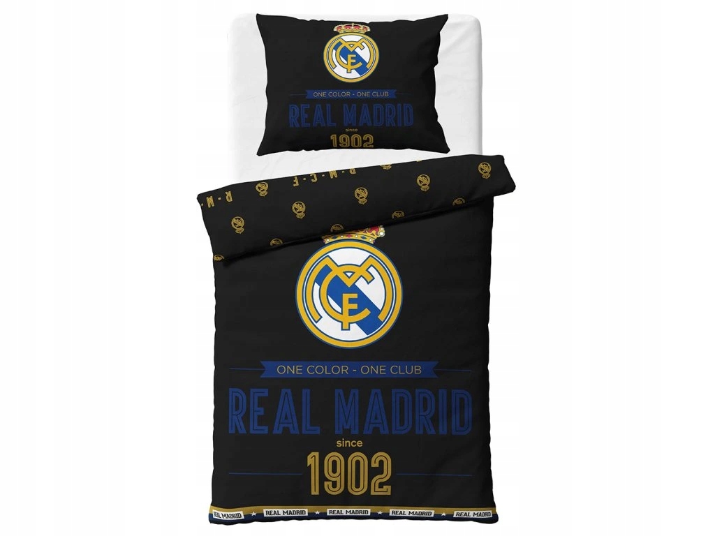 Povlečení Real Madrid 160 x 200 cm Bavlněná Sada Povlečení Dvoustranná