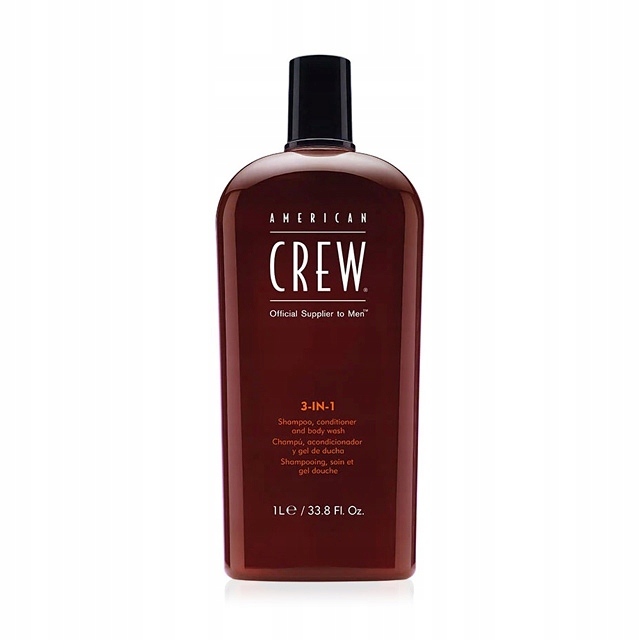 American Crew 3-in-1 – Šampon, kondicionér, sprchový gel v jednom, 1000 ml