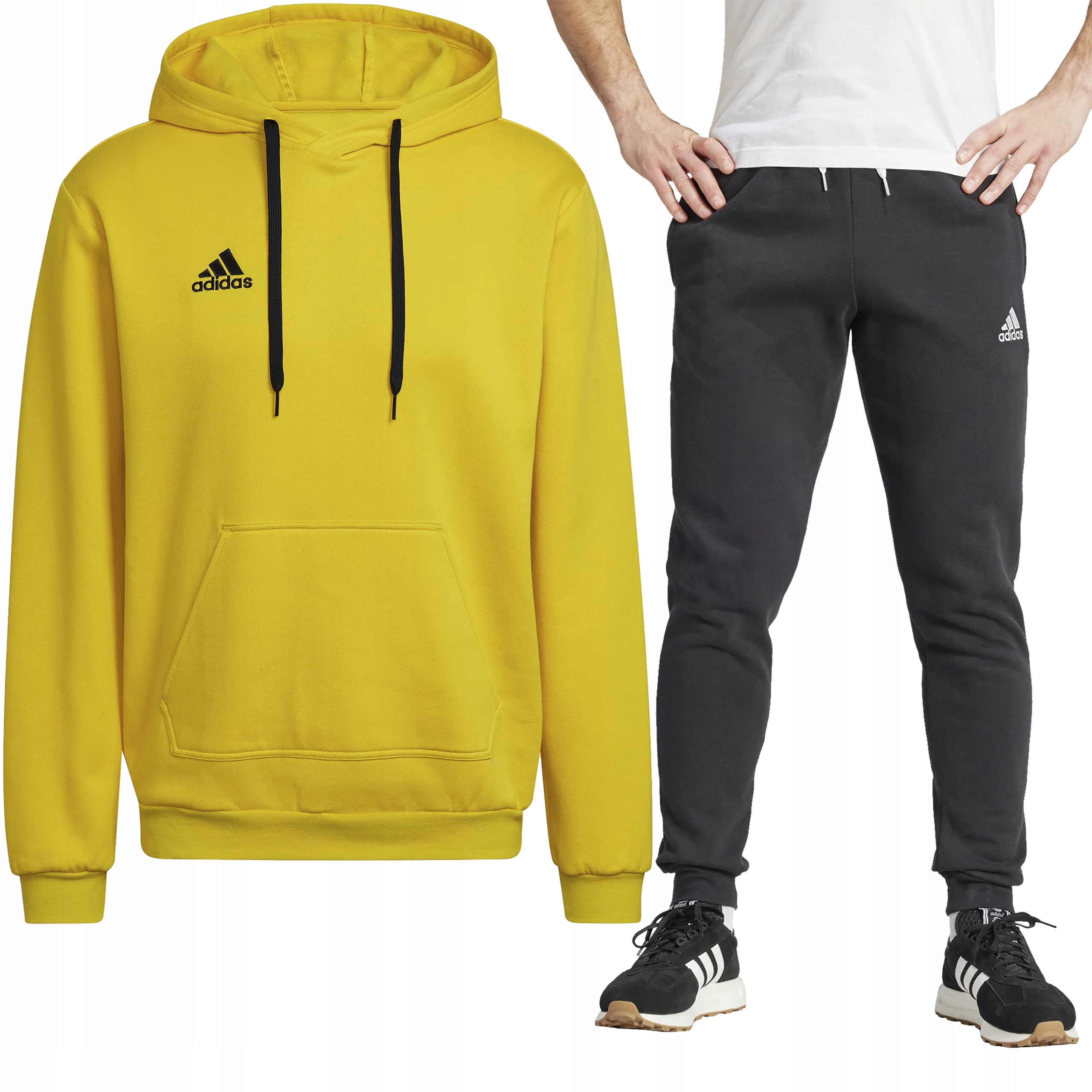 ADIDAS DRES MĘSKI KOMPLET BLUZA SPODNIE BAWEŁNIANY ENTRADA 22 r.L