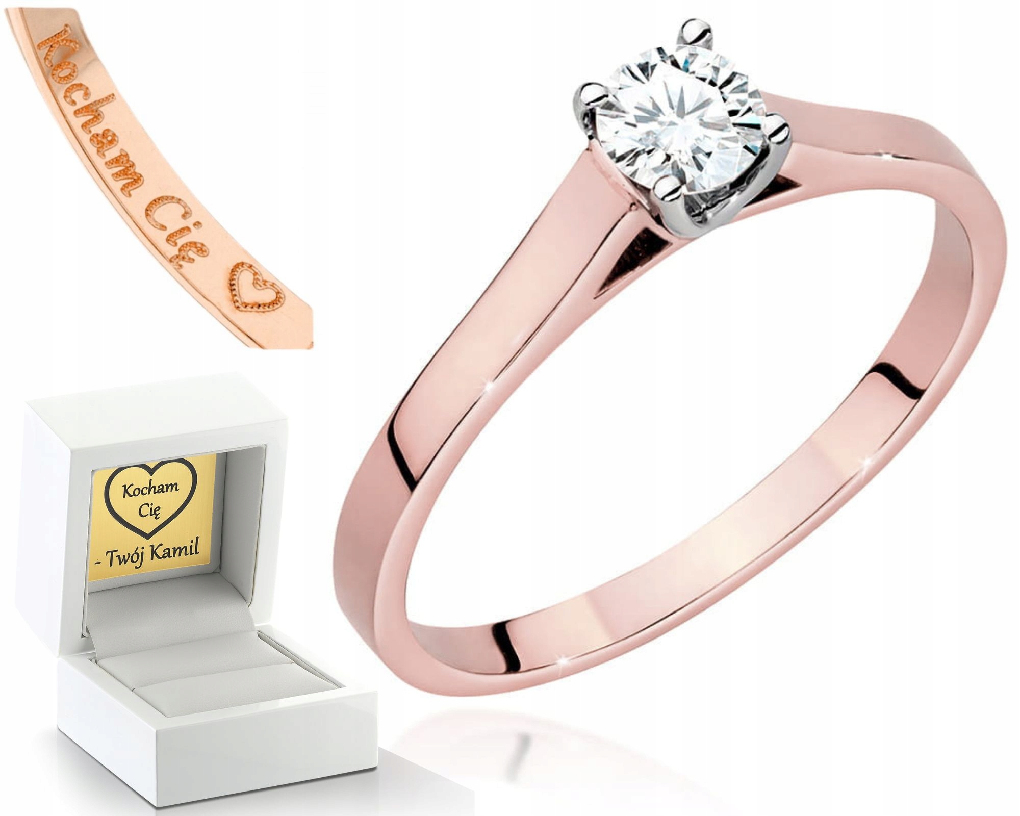 Růžové Zlato Prstýnek S Brilianty 585 Gravírování Obchod