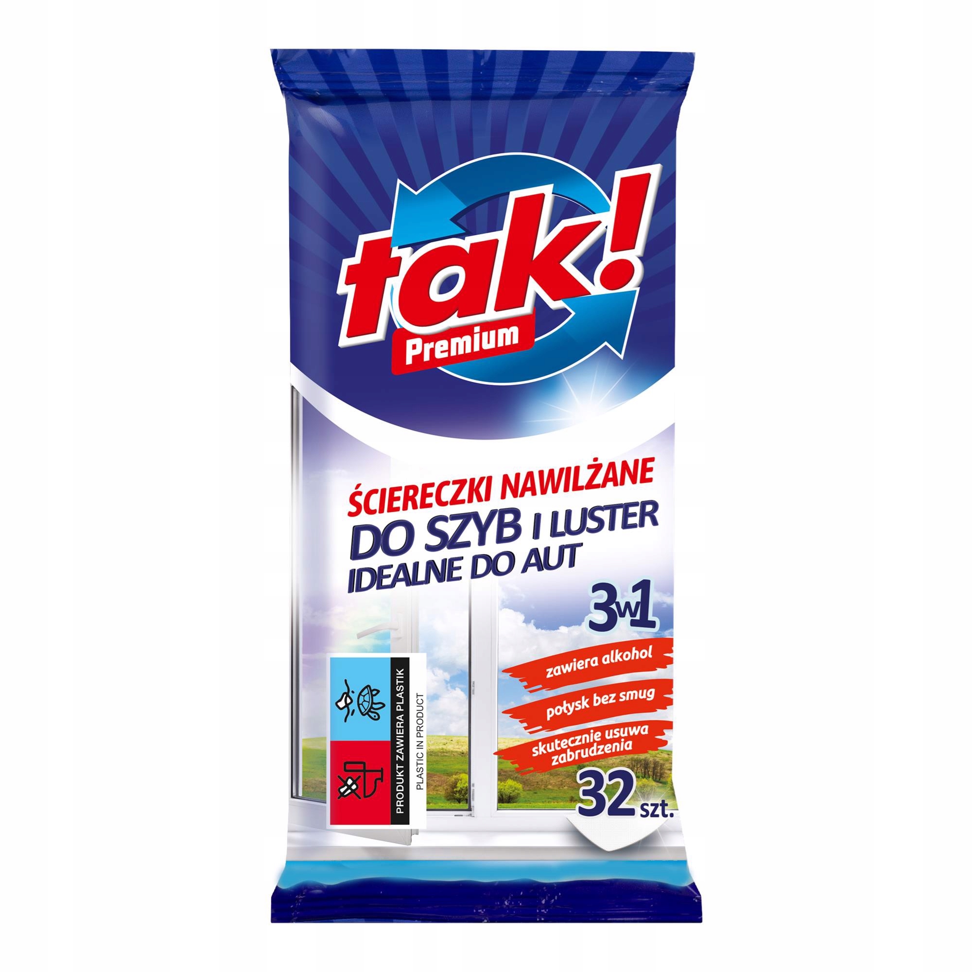 

Tak Ściereczki Nawilżane (32) Szyby I Lustra 3W1