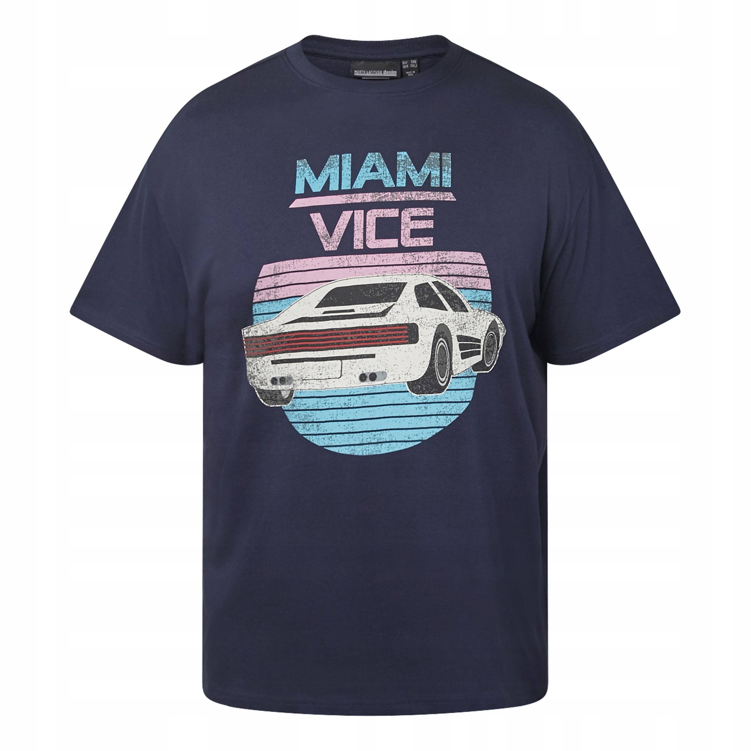 North Latitude Tričko Tričko S Potiskem Miami Vice Velké Velikosti 4XL