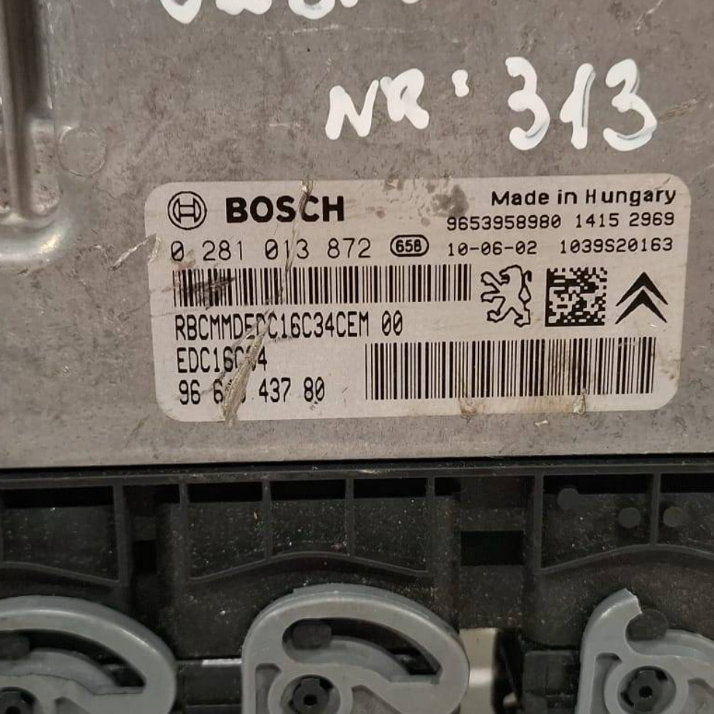 control unit of the engine computer 0281013872 Citroen Peugeot 1.6 HDI