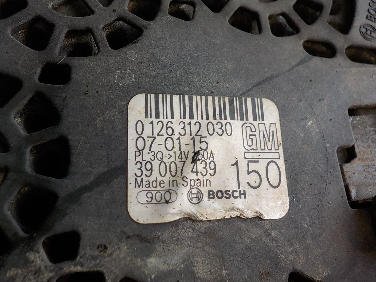 OPEL CORSA E 1.3 CDTI original alternator 0126312030 39007439