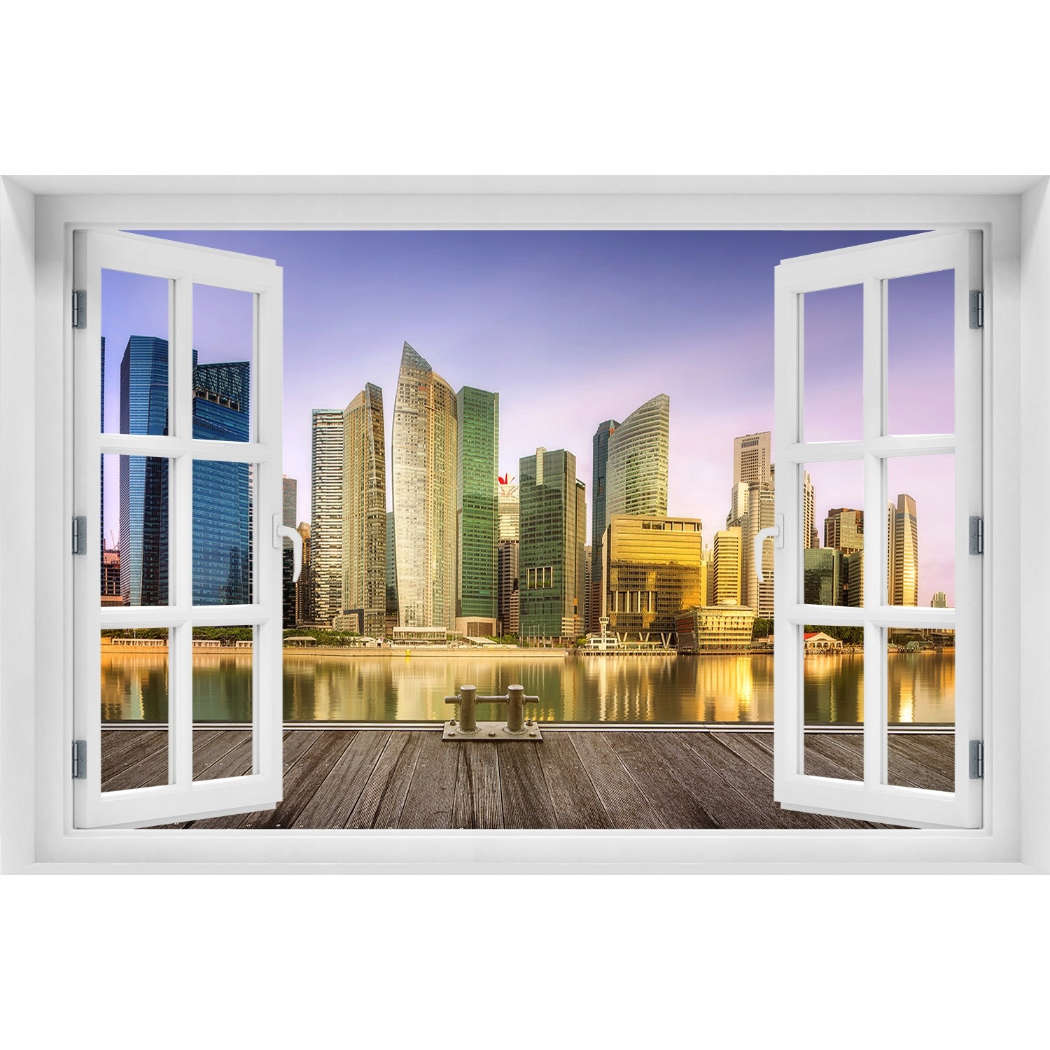 

Naklejka na ścianę 3D Okno widok Singapur 120x80