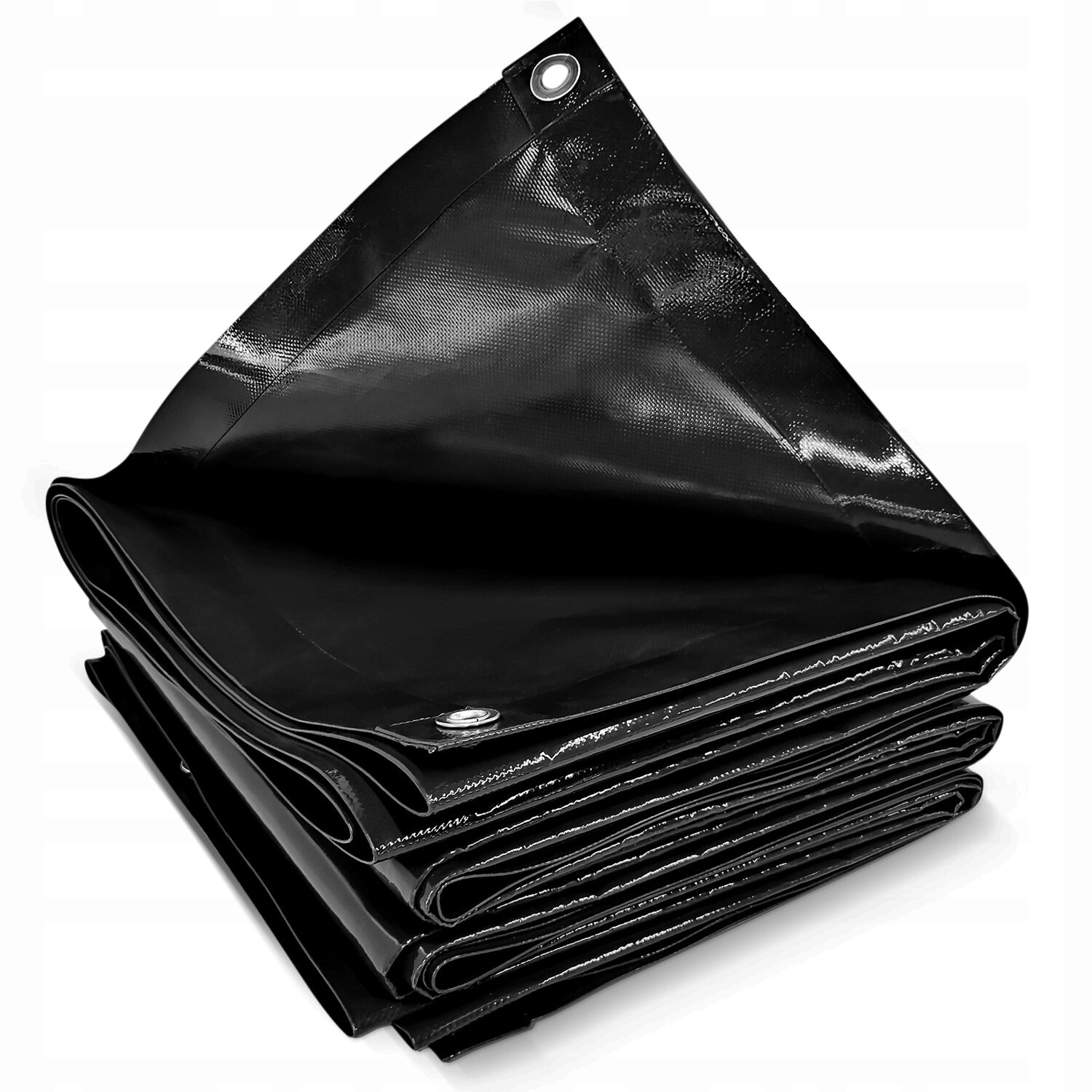 Czarna Plandeka 4x3 M 650G/M2 Przemysłowa Ochronna Z Oczkami Okryciowa