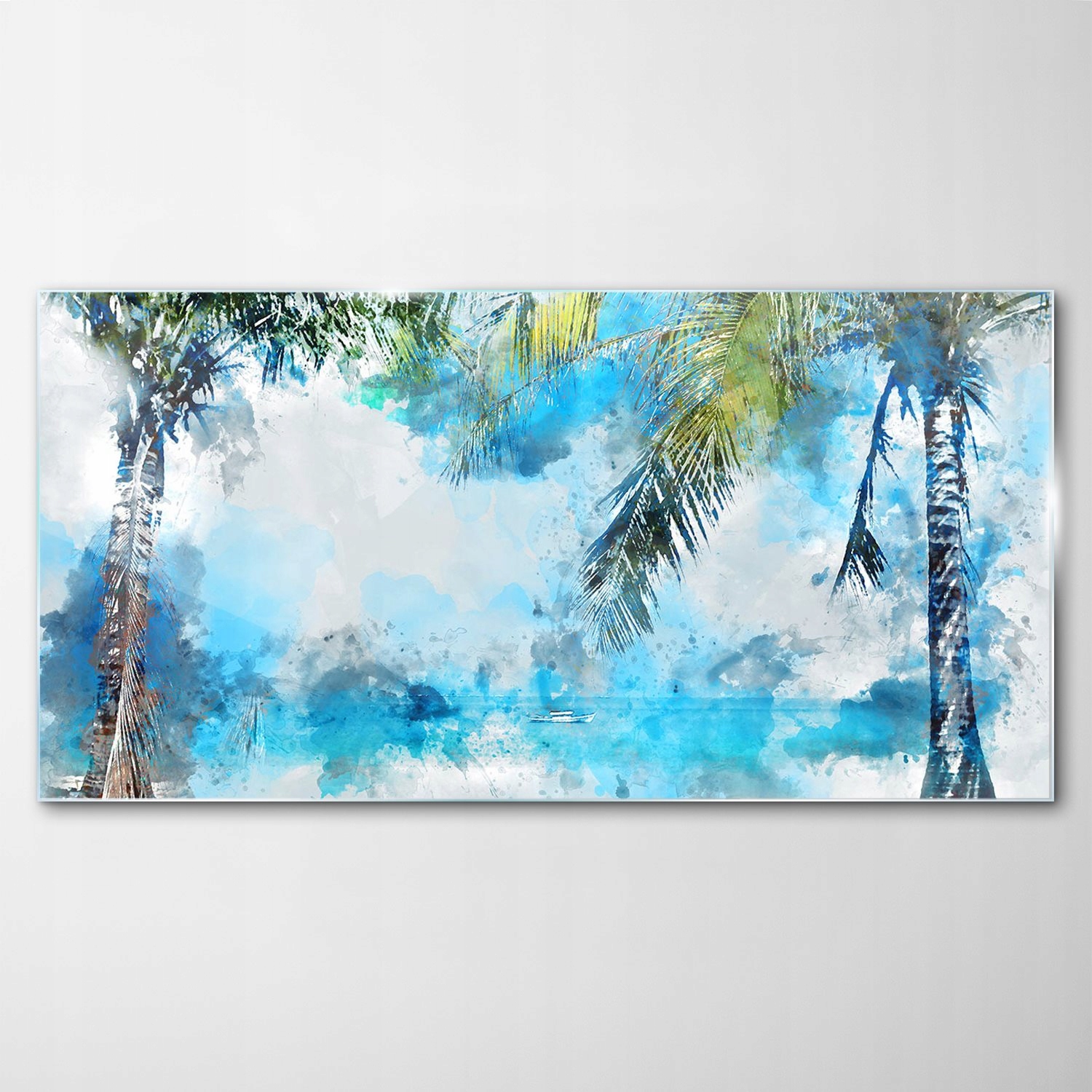 Tvrdený sklenený obraz Palma Kokosy Pláž 100x50