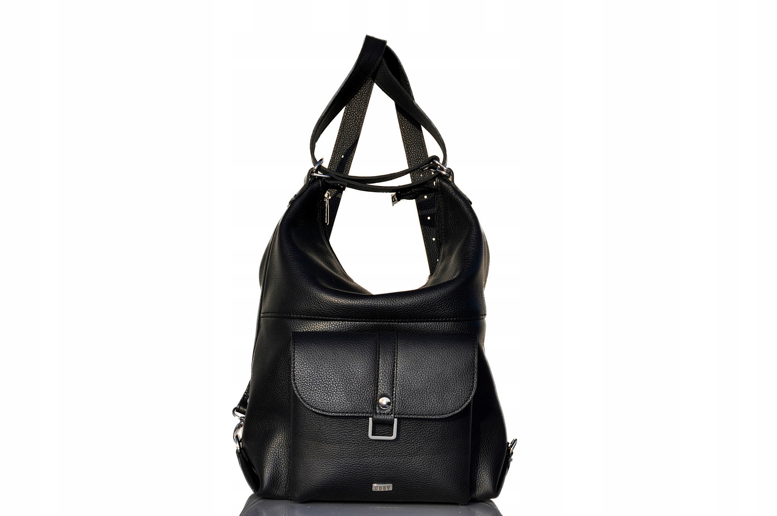 SKÓRZANA TOREBKA-PLECAK DAMSKA WŁOSKA SKÓRA 2w1 Wzór dominujący bez wzoru