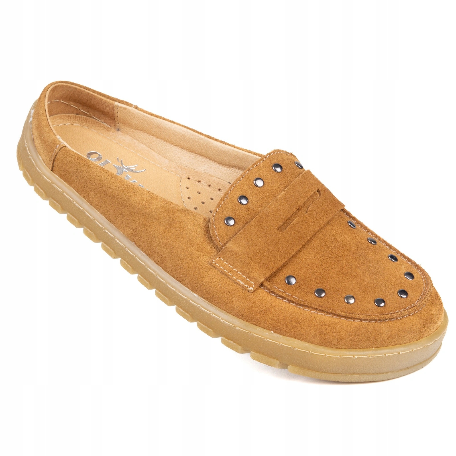 Dámské barefoot mokasíny Mule Studs kožené loafersy nazouvací mule 39