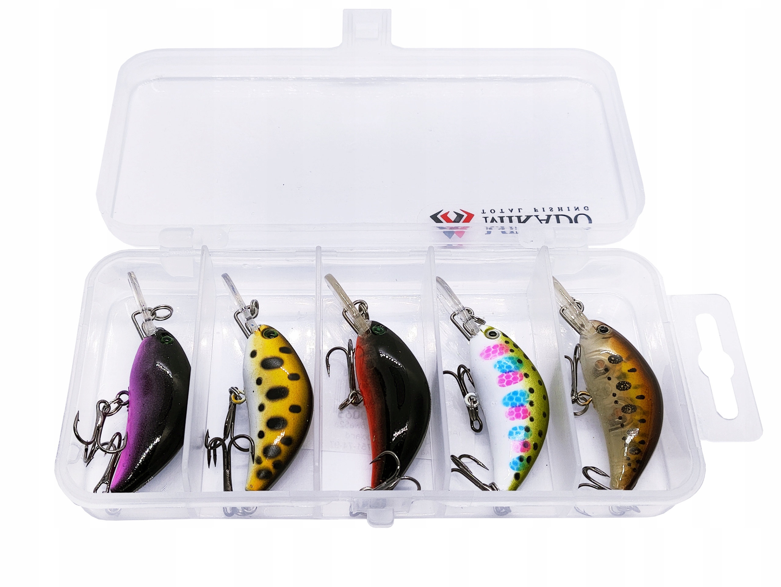 Zestaw woblerów Hornet Pstrąg Okoń Jaź Szczupak Kleń 4cm 4g x5 pudełko