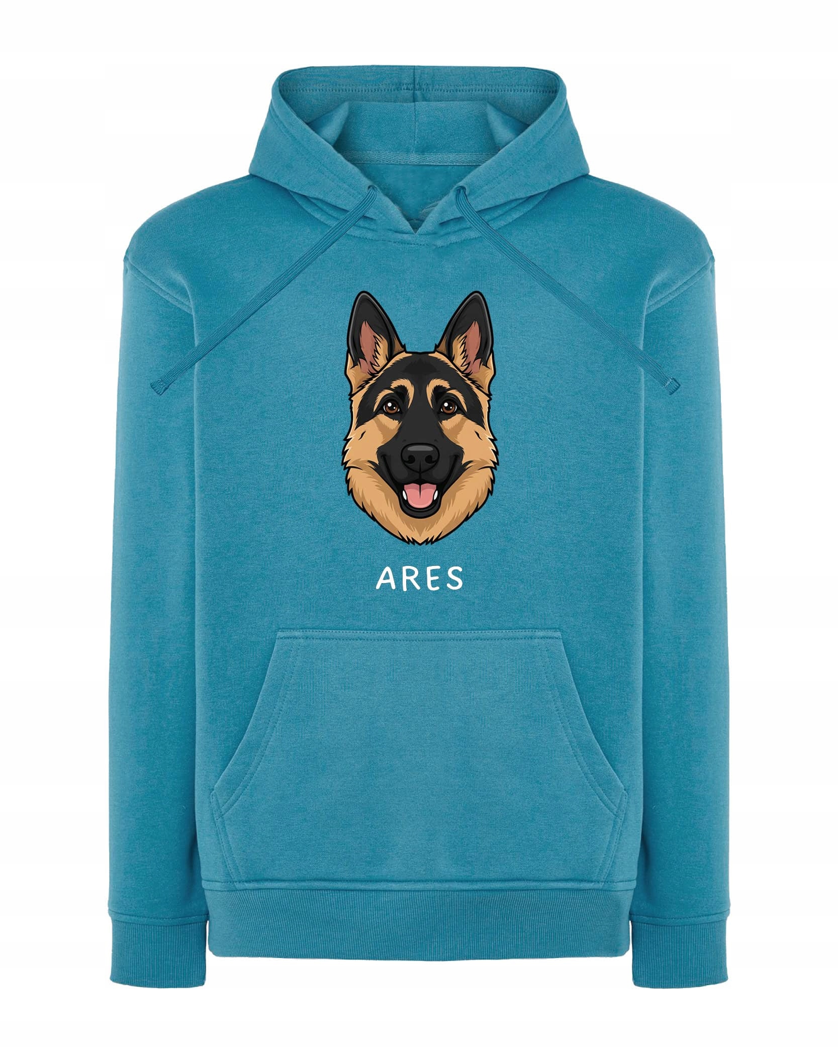 Mikina s kapucí Německý ovčák Pupil Pes Světle modrá M