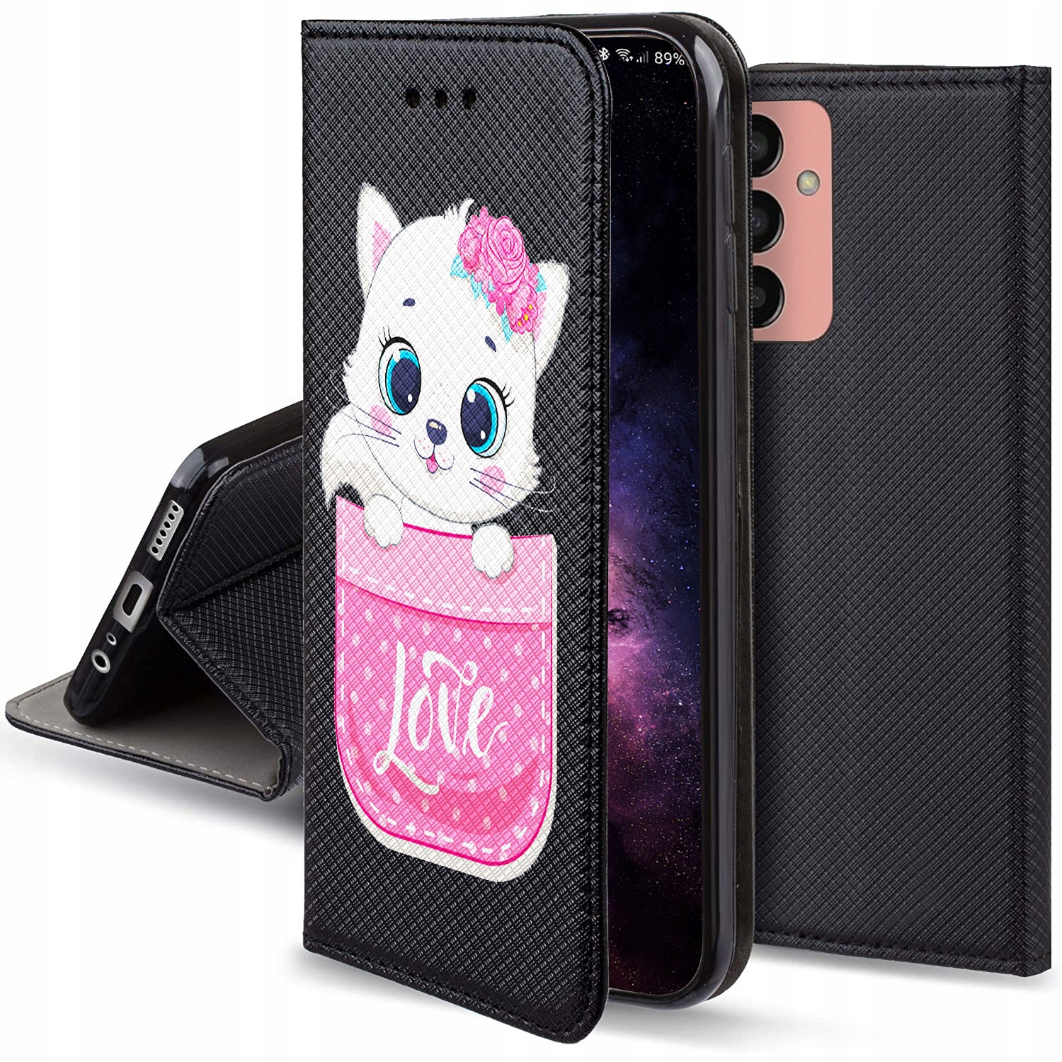 

Etui Magnet Kotek do Samsung Galaxy M13 Szkło