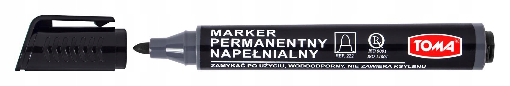 

Marker permanentny napełnialny Toma TO-222 Czarny