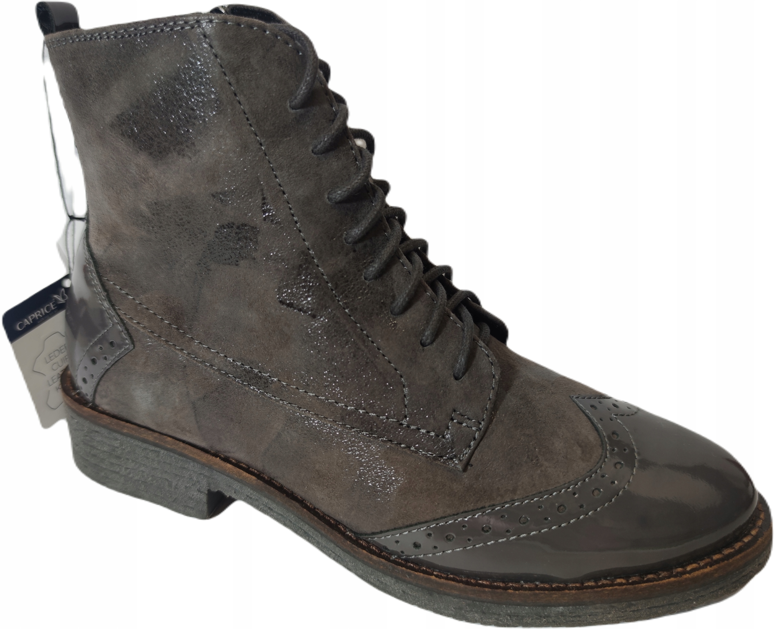 Lakované boty Caprice 25203 Antracit r36