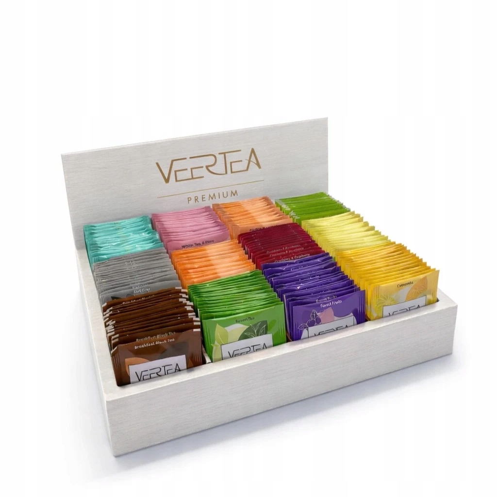 Zestaw herbat drewniane pudełko 180 szt