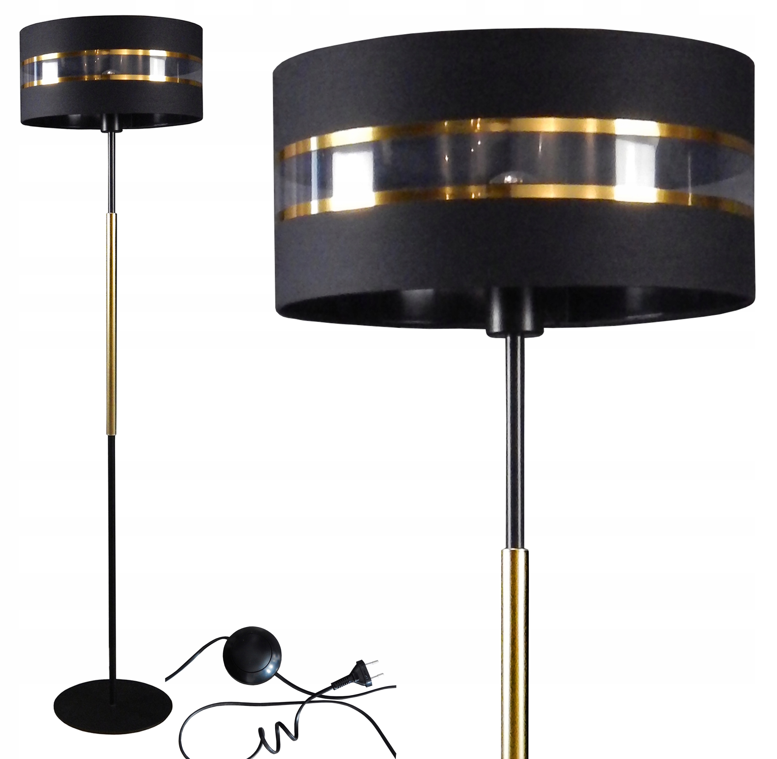 Duża Lampa Podłogowa Led E27 Stojąca Do Sypialni Salonu Abażur FI35