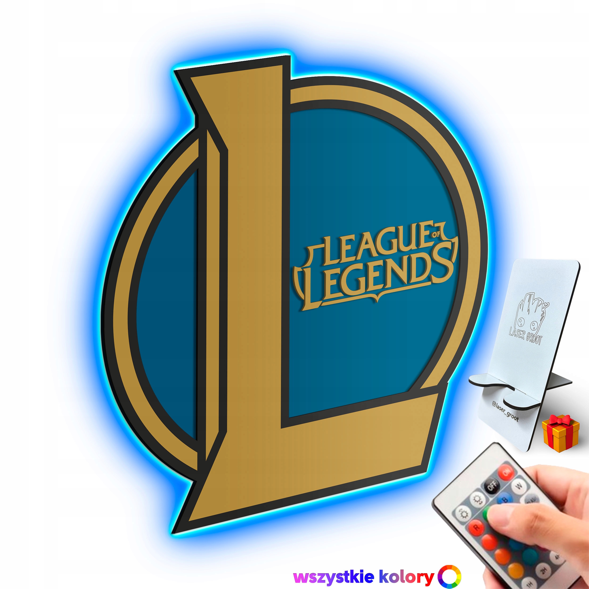 Dřevěný 3D obraz League Of Legends Nástěnná Dekorace Noční Lampa Led